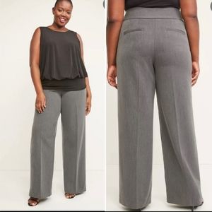 NWT Lane Bryant The Allie Gray  Wide Leg Pant, Size 14R